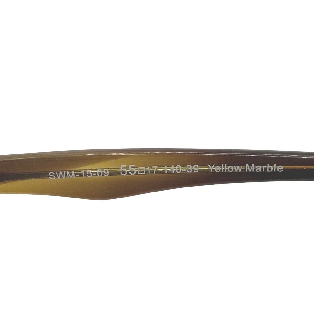 Swiss Eyeglasses Frames Yellow Marble Brown‎ Designer 55-17-140
